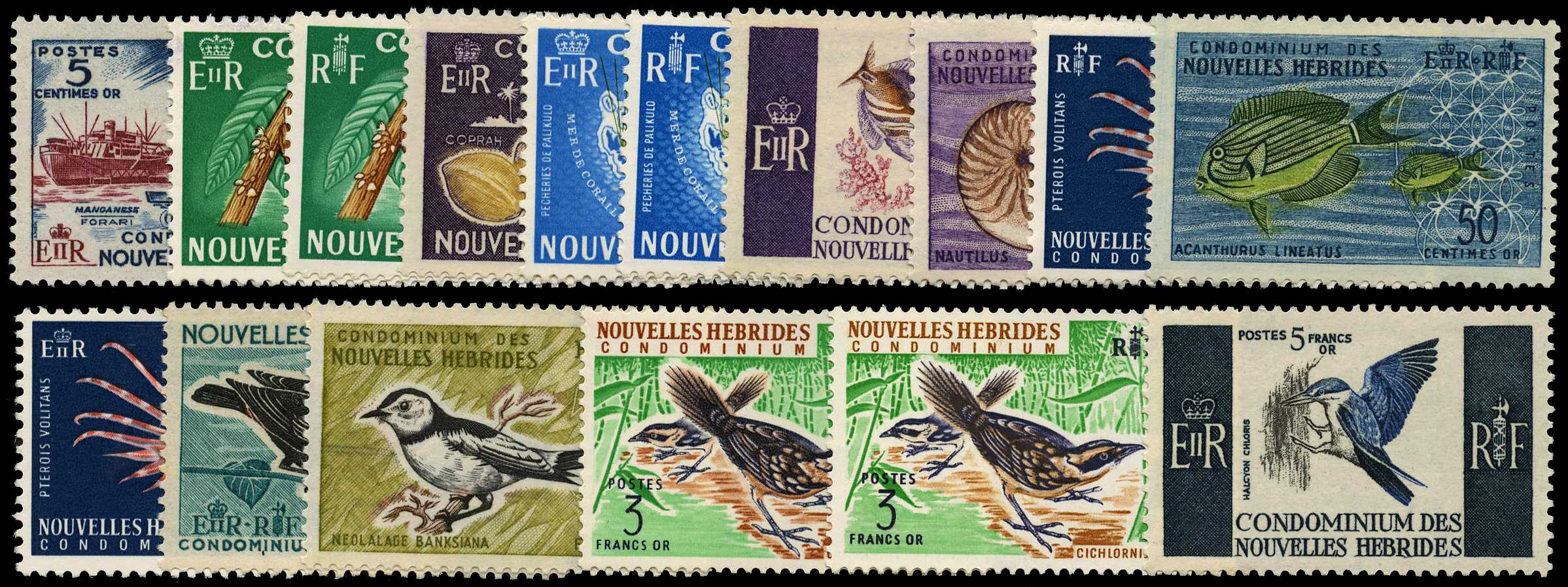 1963-72 set of sixteen to 5f blue, deep blue...