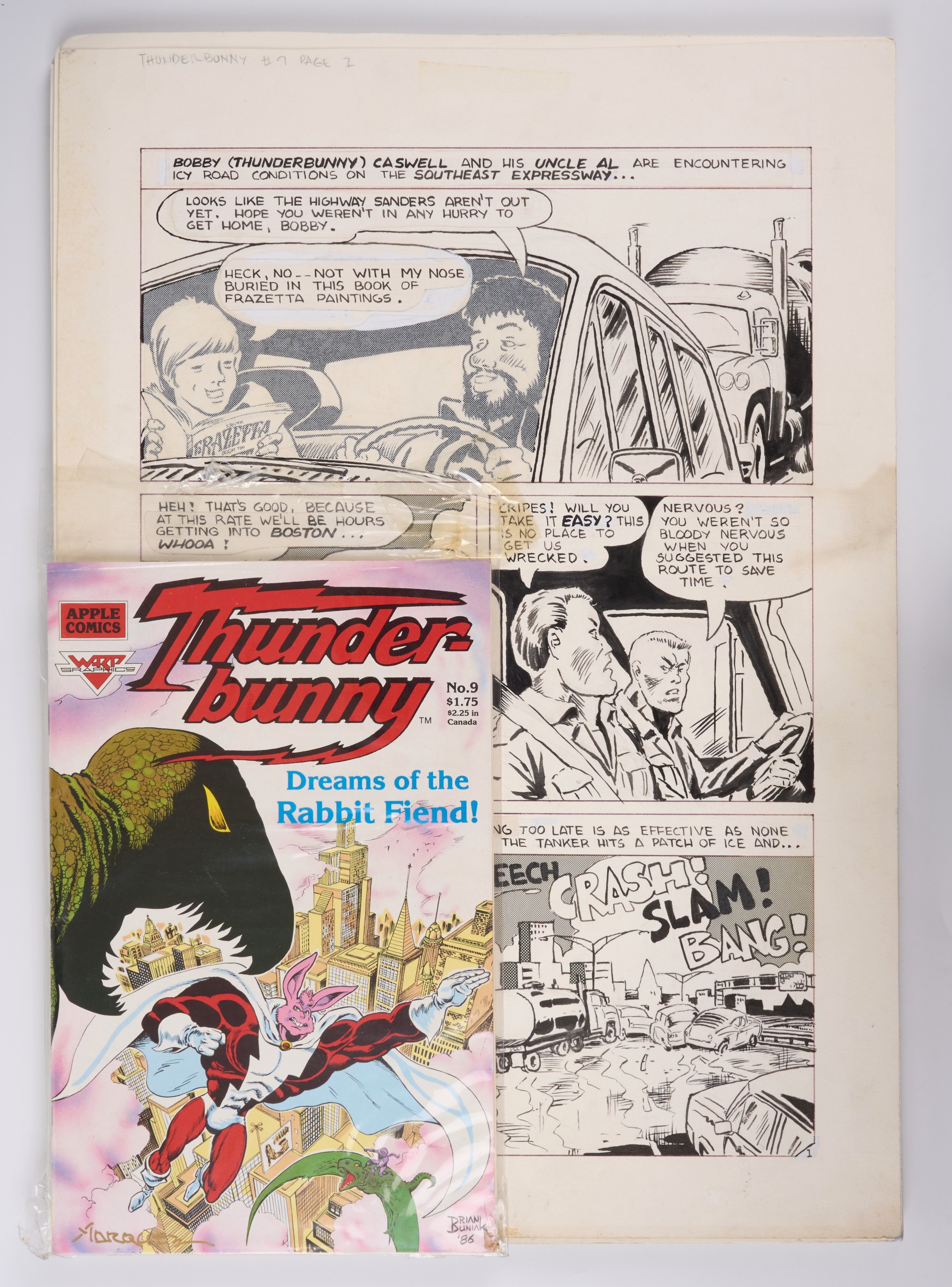 Donnie Jupiter Thunder Bunny #9 Dreams Of A Rabbit Fiend Complete Ink Story Pages (Apple Comics, 1987) Total 29