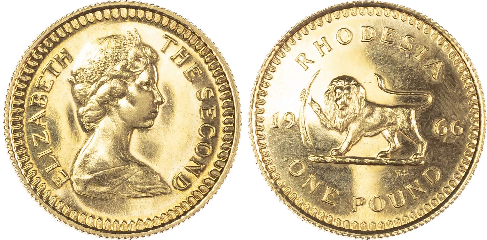 Rhodesia, Elizabeth II (1952-2022), Proof gold Pound, 1966