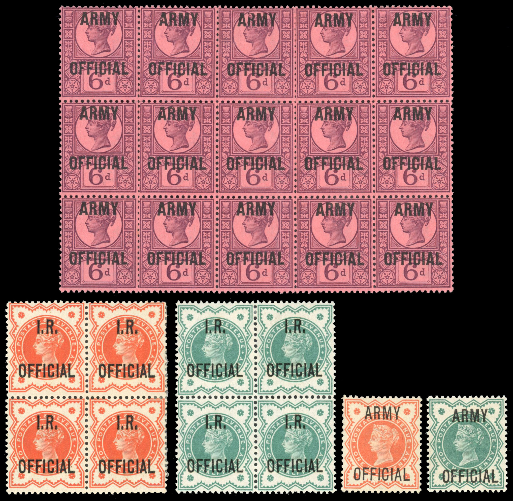 GB 1882-1902 mint departmental officials range
