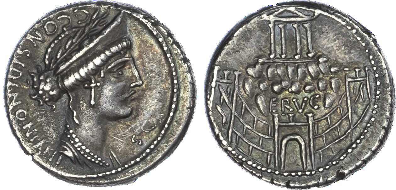 C. Considius Nonianus (57 BC) AR Denarius, mint of Rome, 3.94g.