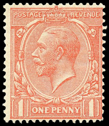 1912-24 1d Pink "Royal Cypher". 