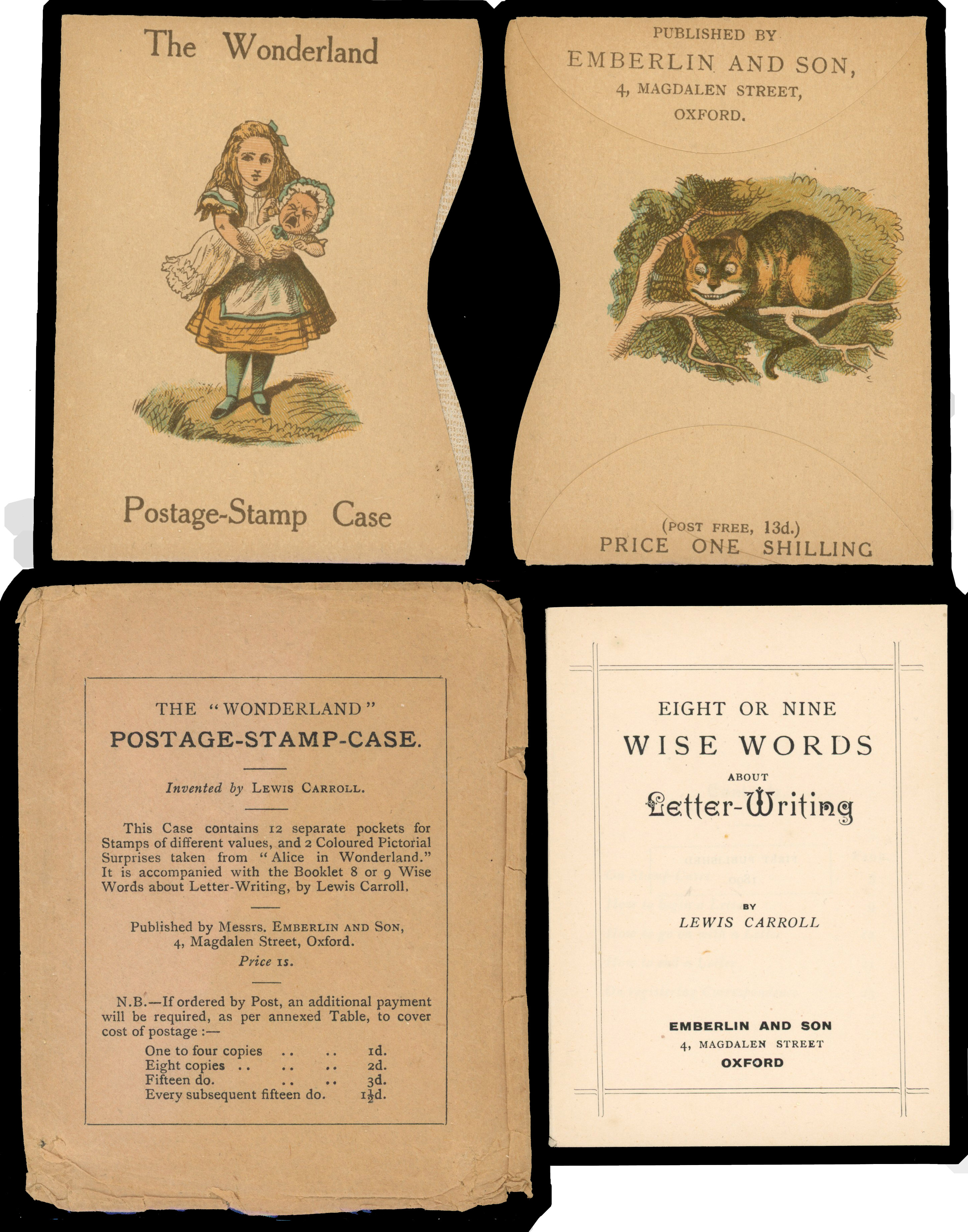 1890 Alice in Wonderland Postage Stamp case