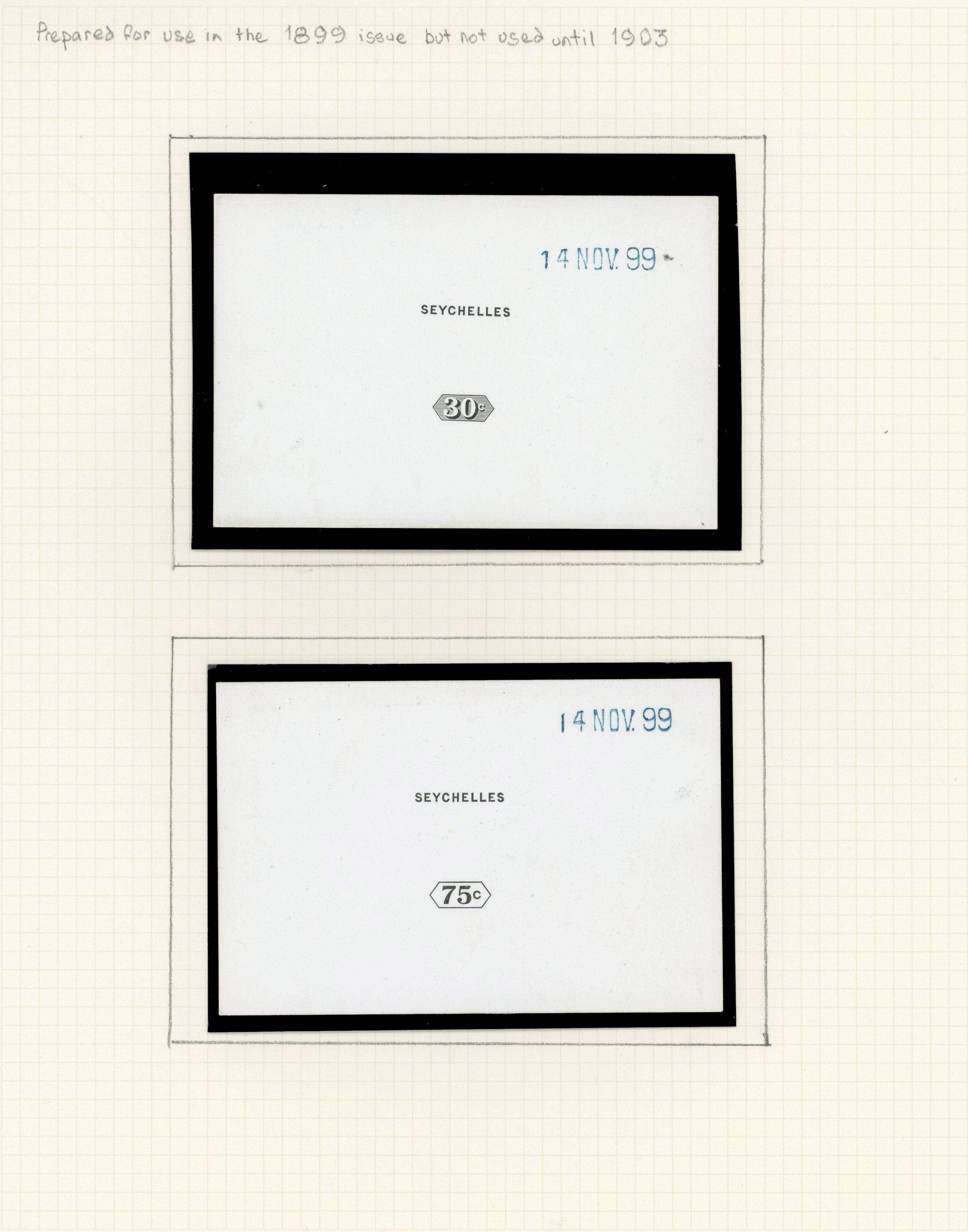 Seychelles 1897-1900 die proofs 