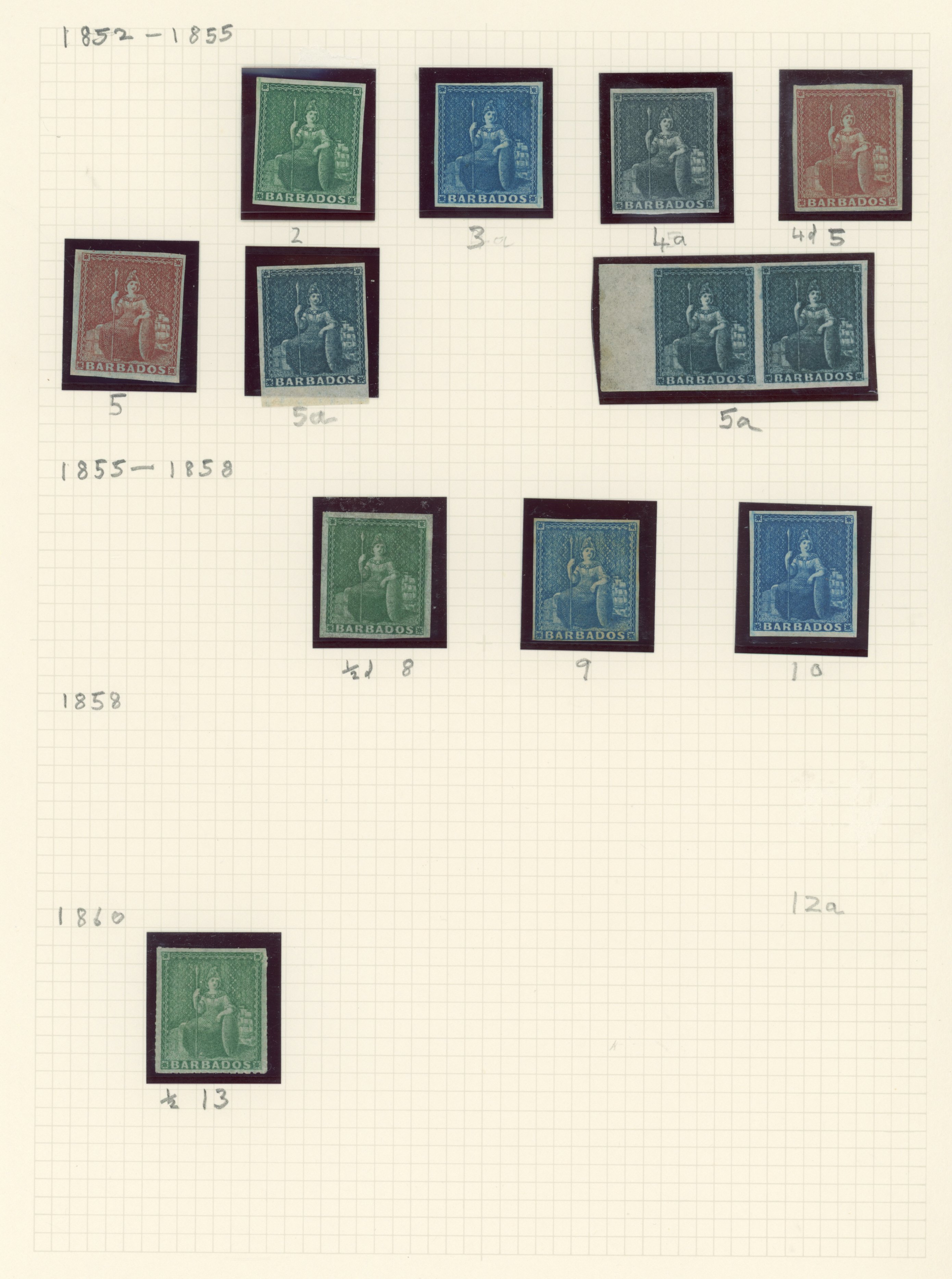 Barbados 1852-1935 collection mint