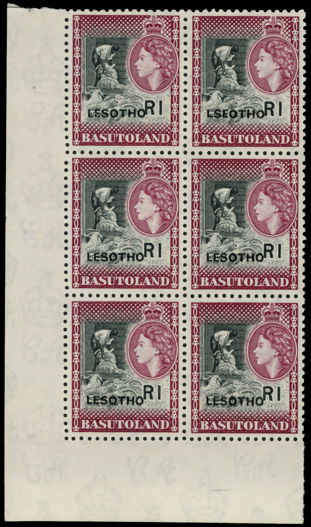 1966 1R black and maroon l/l corner...