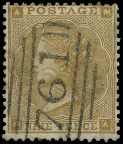 1862 9d straw Pl.2.