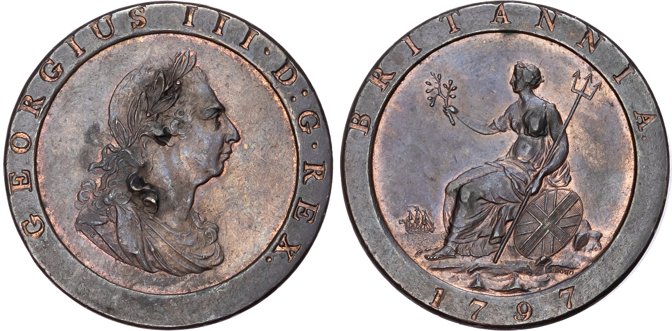 George III (1760-1820), Third Issue, 'Cartwheel' Penny, 1797
