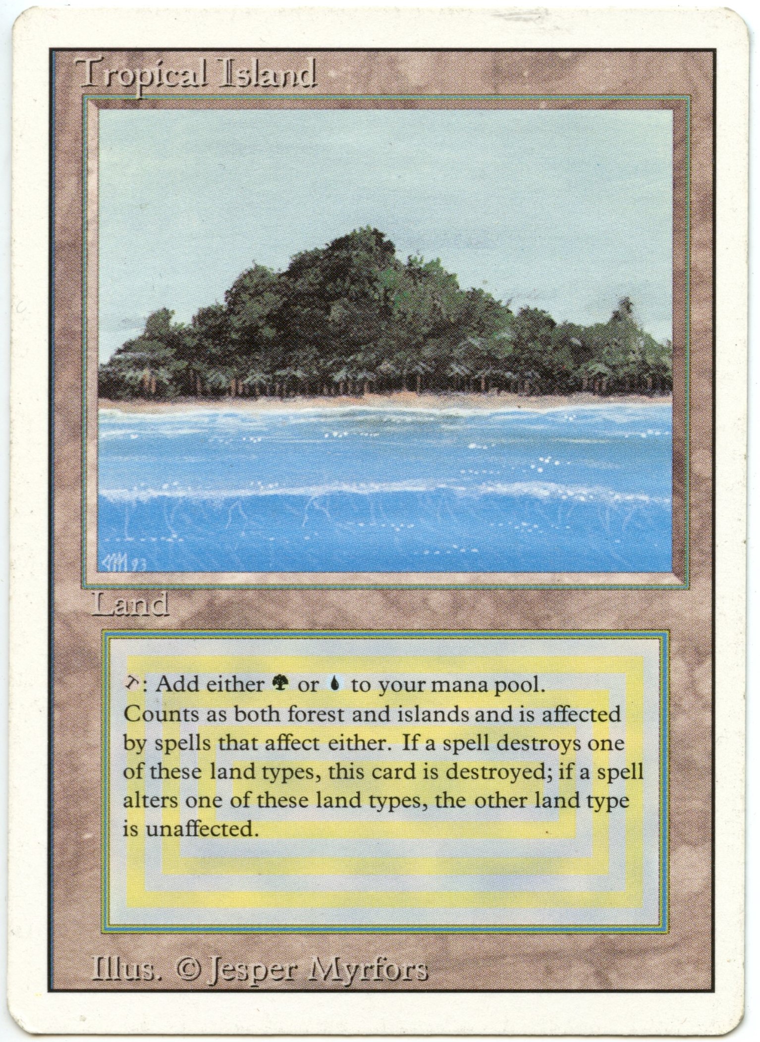 Magic The Gathering  - Tropical Island  - Revised - Lightly Played 