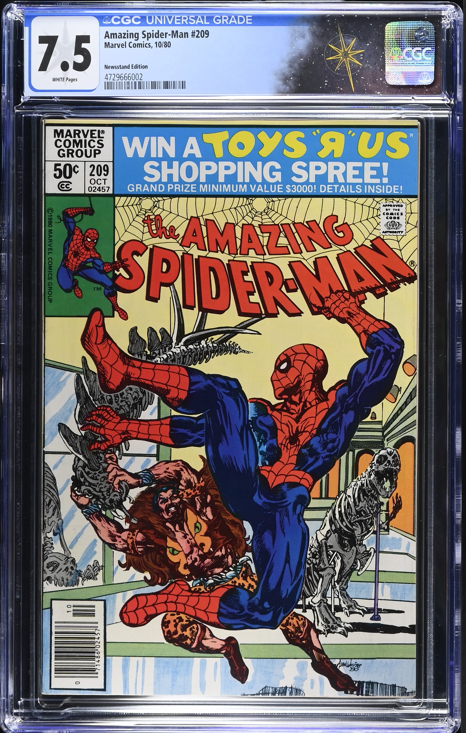 Amazing Spider-Man #209 CGC 7.5 1st Appearance of Calypso Newsstand Edition (Marvel Comics, 1980) White Pages