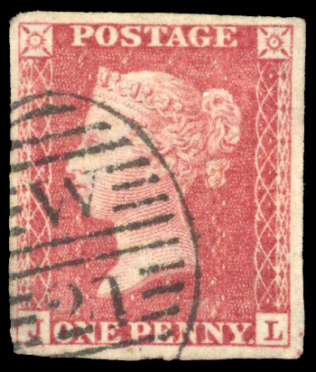 1857 1d Rose-red Pl.46 (Die II, Alphabet III, Wmk. Large Crown). Used imperforate example (JL)