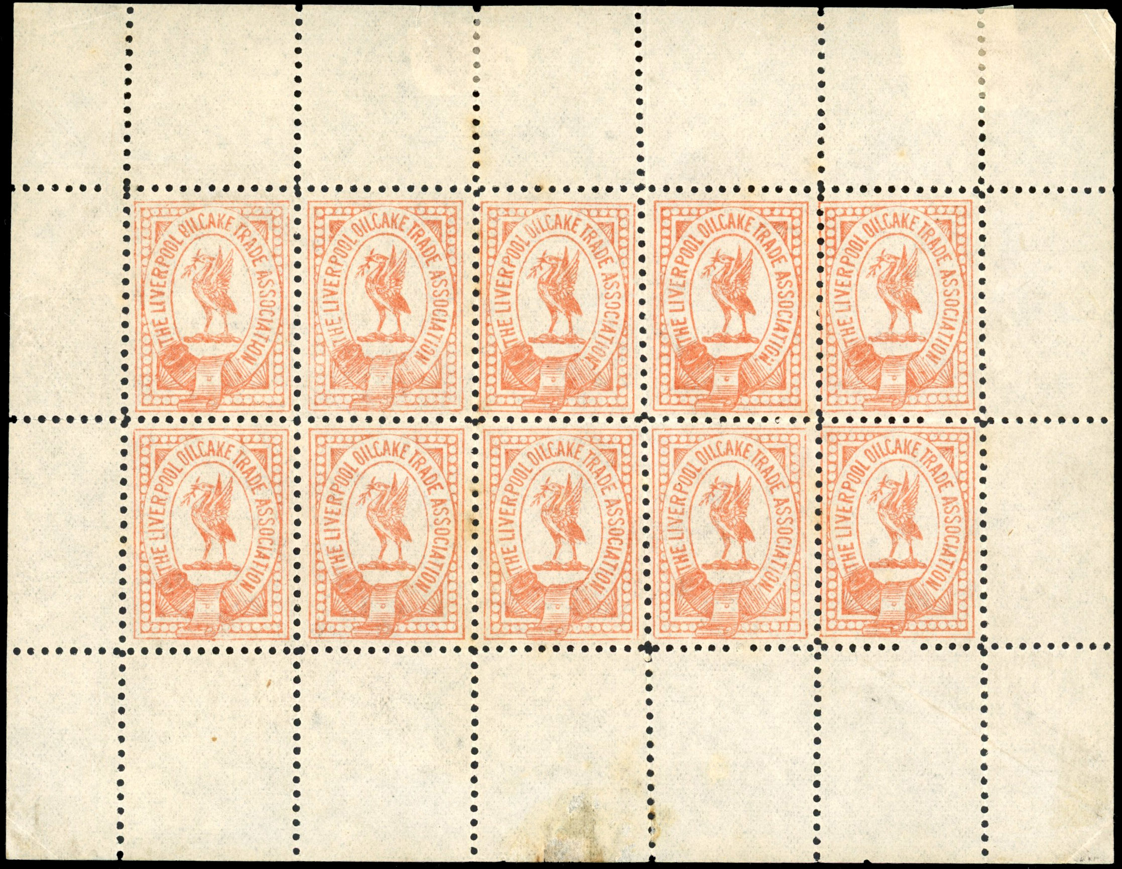 GB Liverpool Oil Cake Trade Association stamp sheet mint
