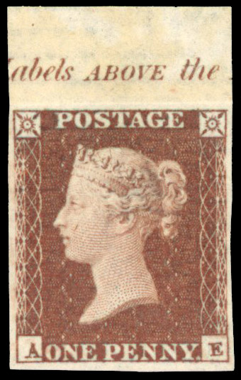 GB 1d red-brown Plate 95 imprimatur