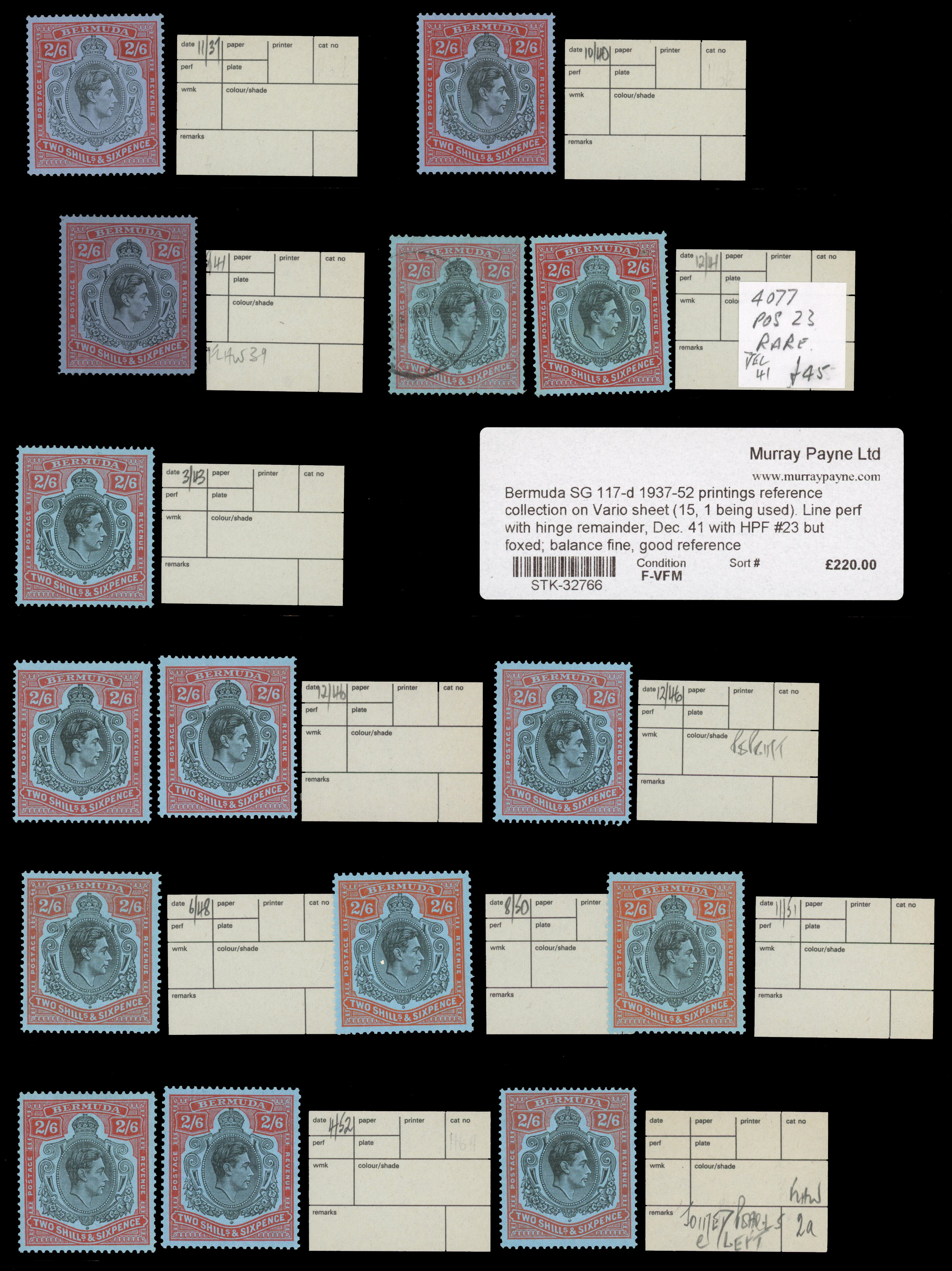 Bermuda SG 117-d reference collection mint