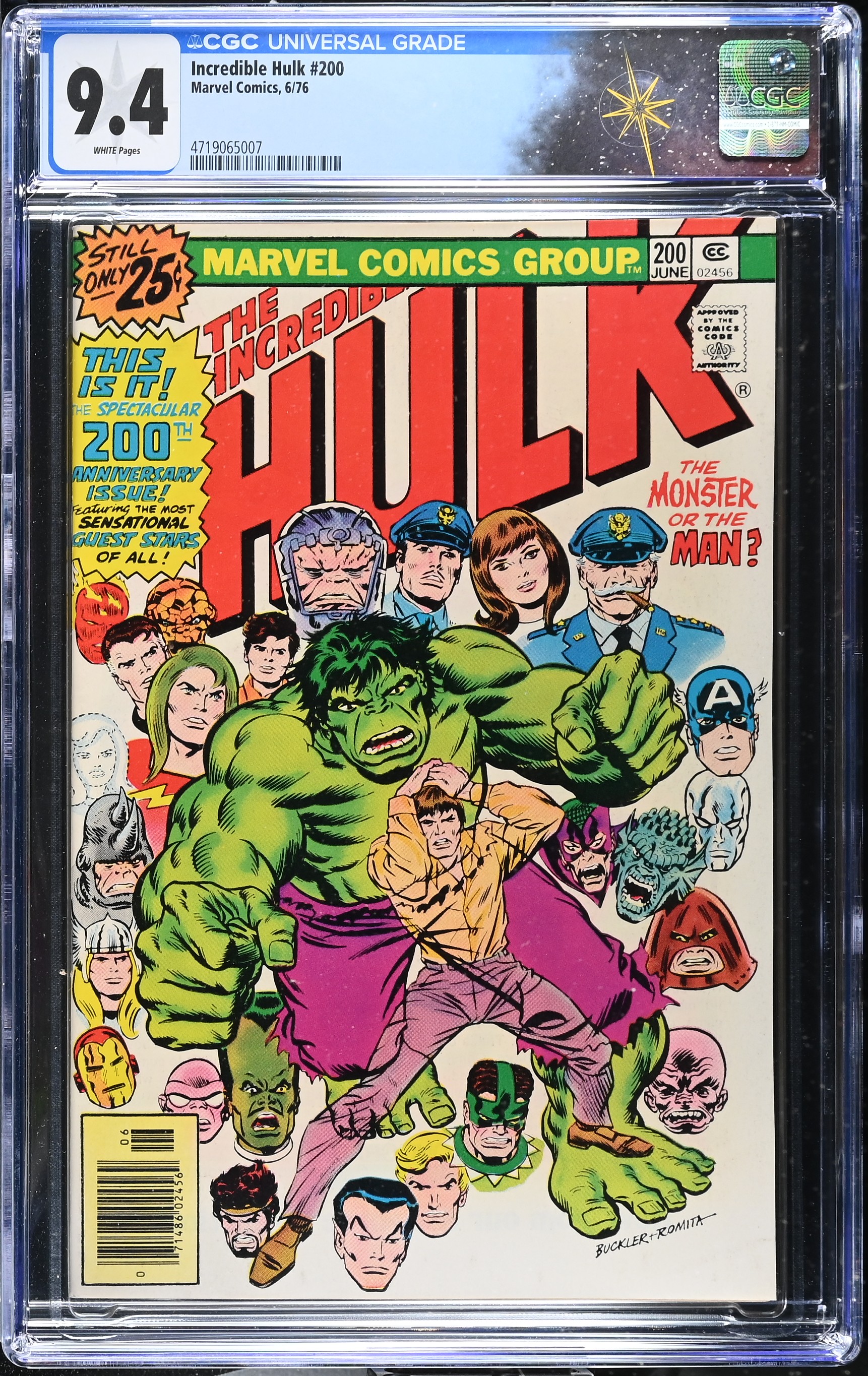 Incredible Hulk #200 CGC 9.4 “An Intruder In the Mind!” Rich Buckler & John Romita Cover (Marvel Comics, 1976) White Pages