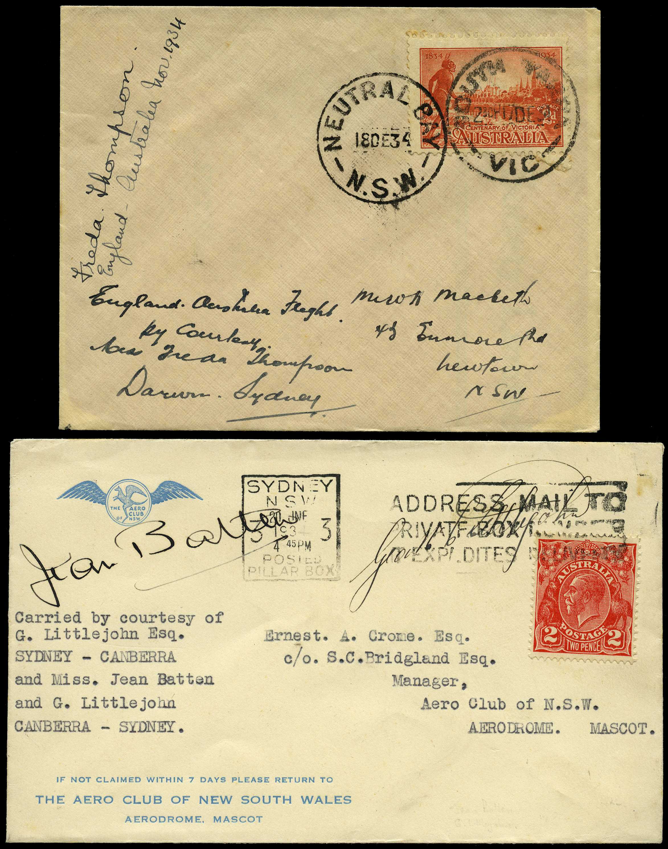 AUSTRALIAN FLIGHT COVERS: Selection of...