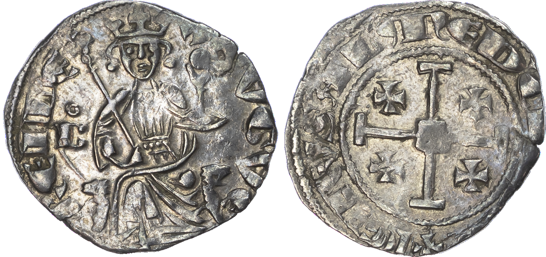 Cyprus, Crusaders, Lusignan Kingdom, Hugh IV (1324‑1359), silver Gros.