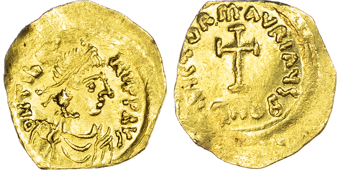 Maurice Tiberius (AD 582-602) AV Tremissis, Constantinople, 1.40g.