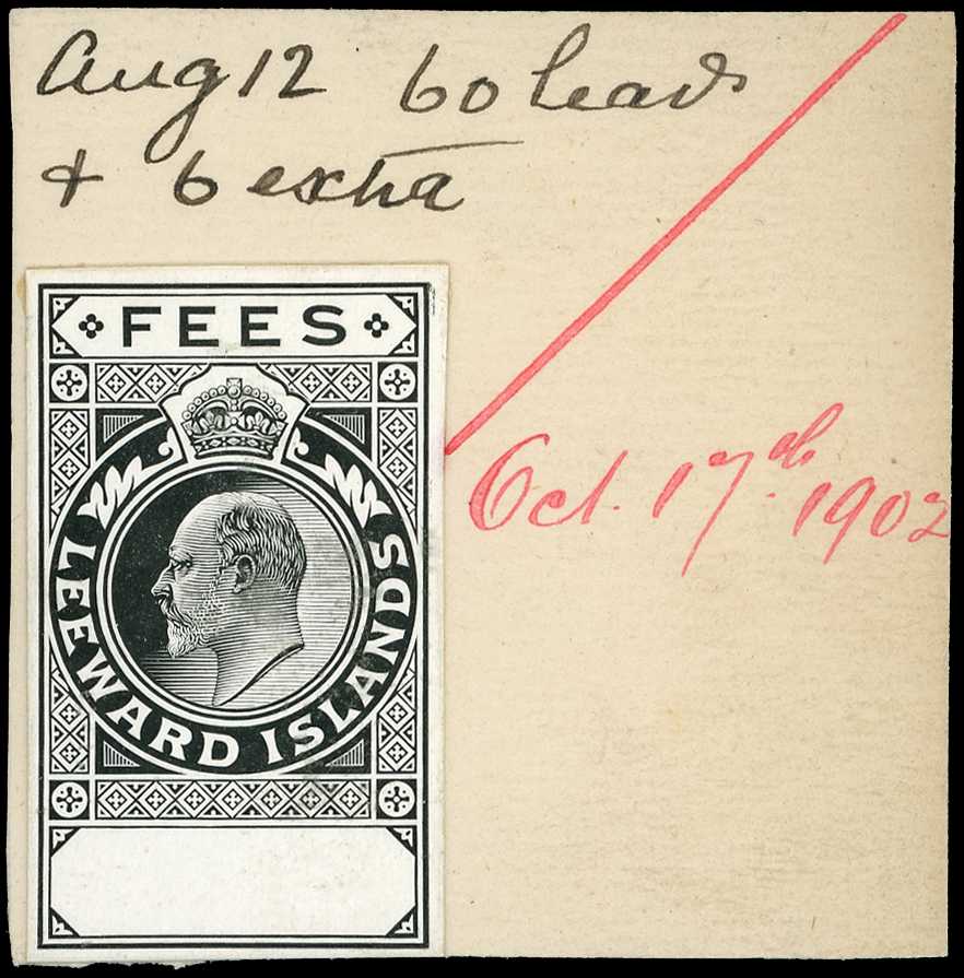 Fees: 1902 (Oct 17) Stamp sized die proof...