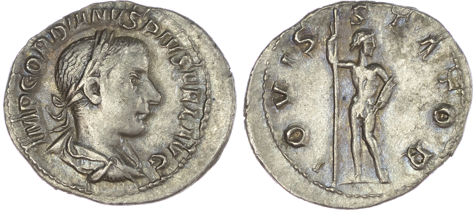 Gordian III (AD 238-244) AR Denarius, mint of Rome, AD 241-243, 2.63g. IMP GORDIANVS PIVS FEL AVG, laureate, draped and