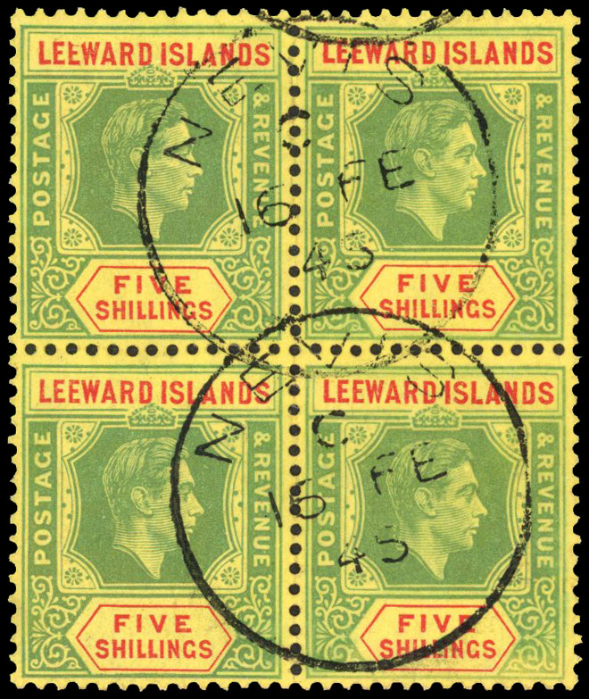 Leeward Islands SG 112a block used
