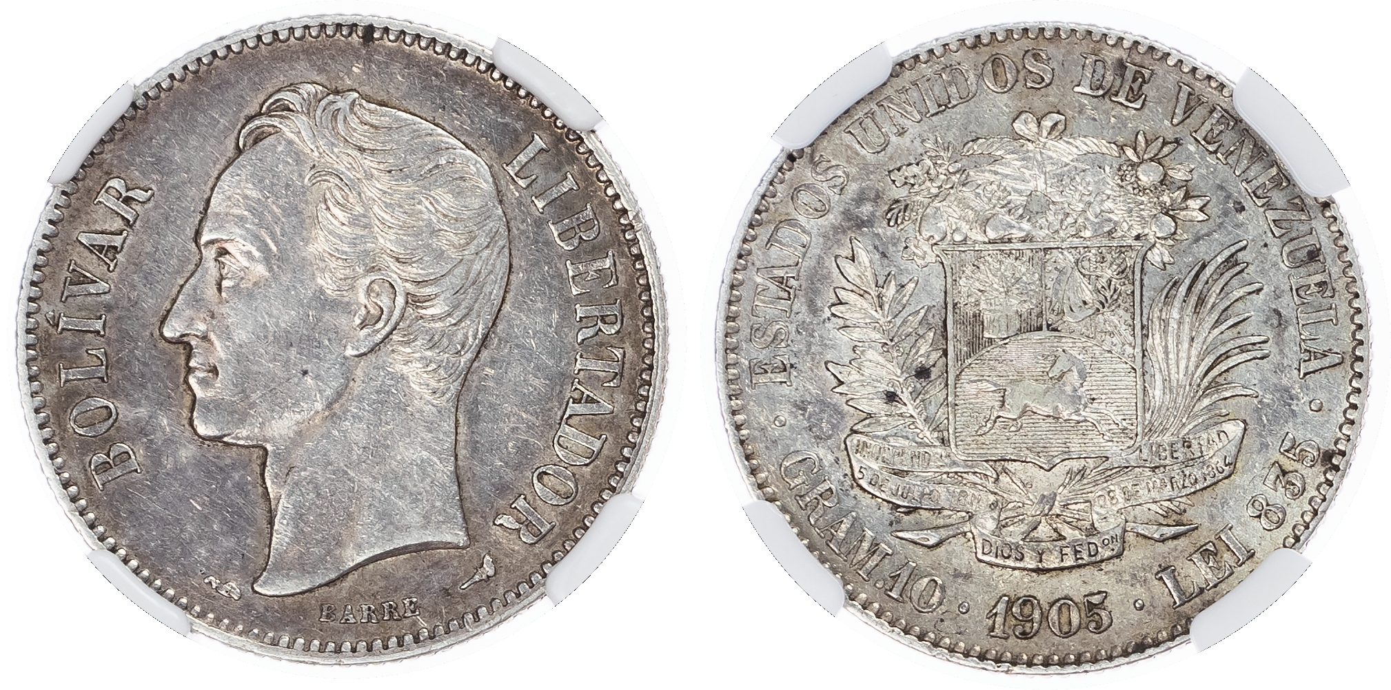 Venezuela. United States AR 2 Bolivares. 1905.