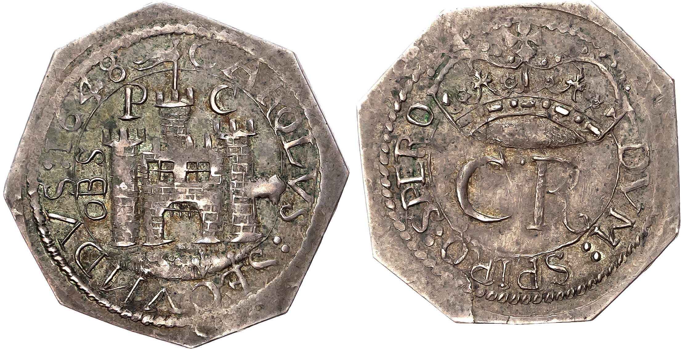 Charles I (1625-1649), AR octagonal Shilling 1648, Pontefract Besieged, struck in 1649 after the execution of Charles I …