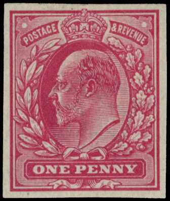 1906 1d imperforate colour trial in...
