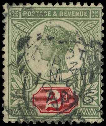 1887 2d grey-green and carmine with...