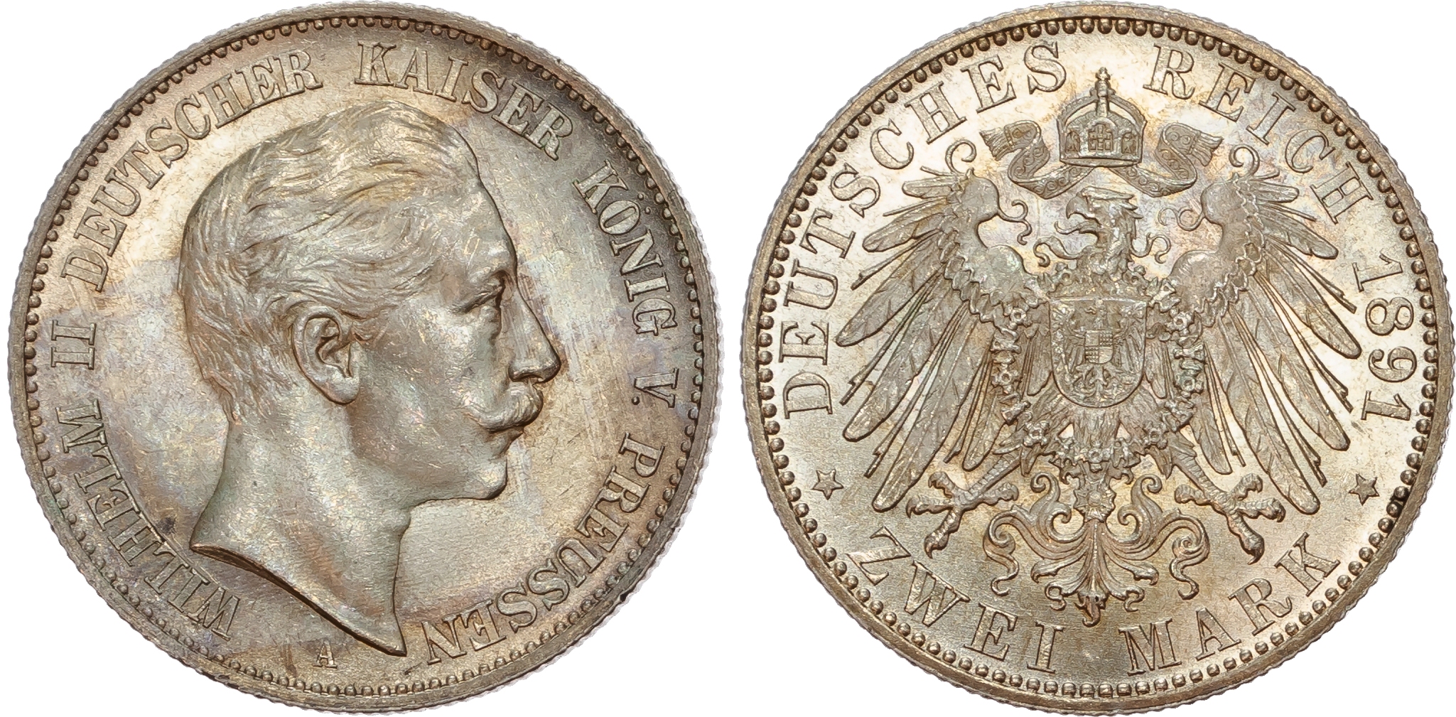 Germany, Prussia, Wilhelm II (1888-1918), silver 2 Marks (6).