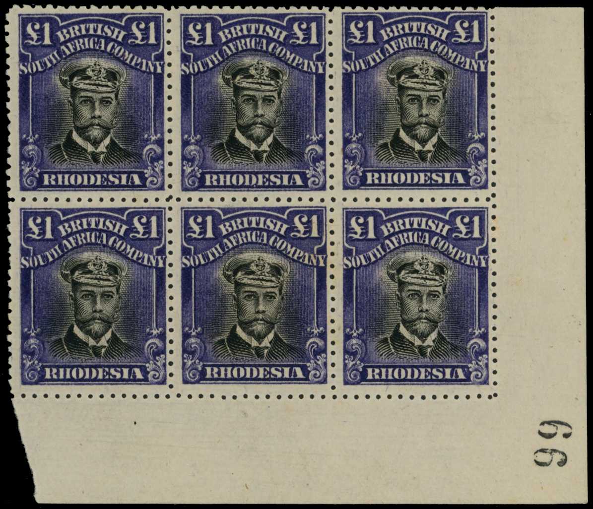 1917-20 £1 Head Die IIIA, perf 14. Lower...