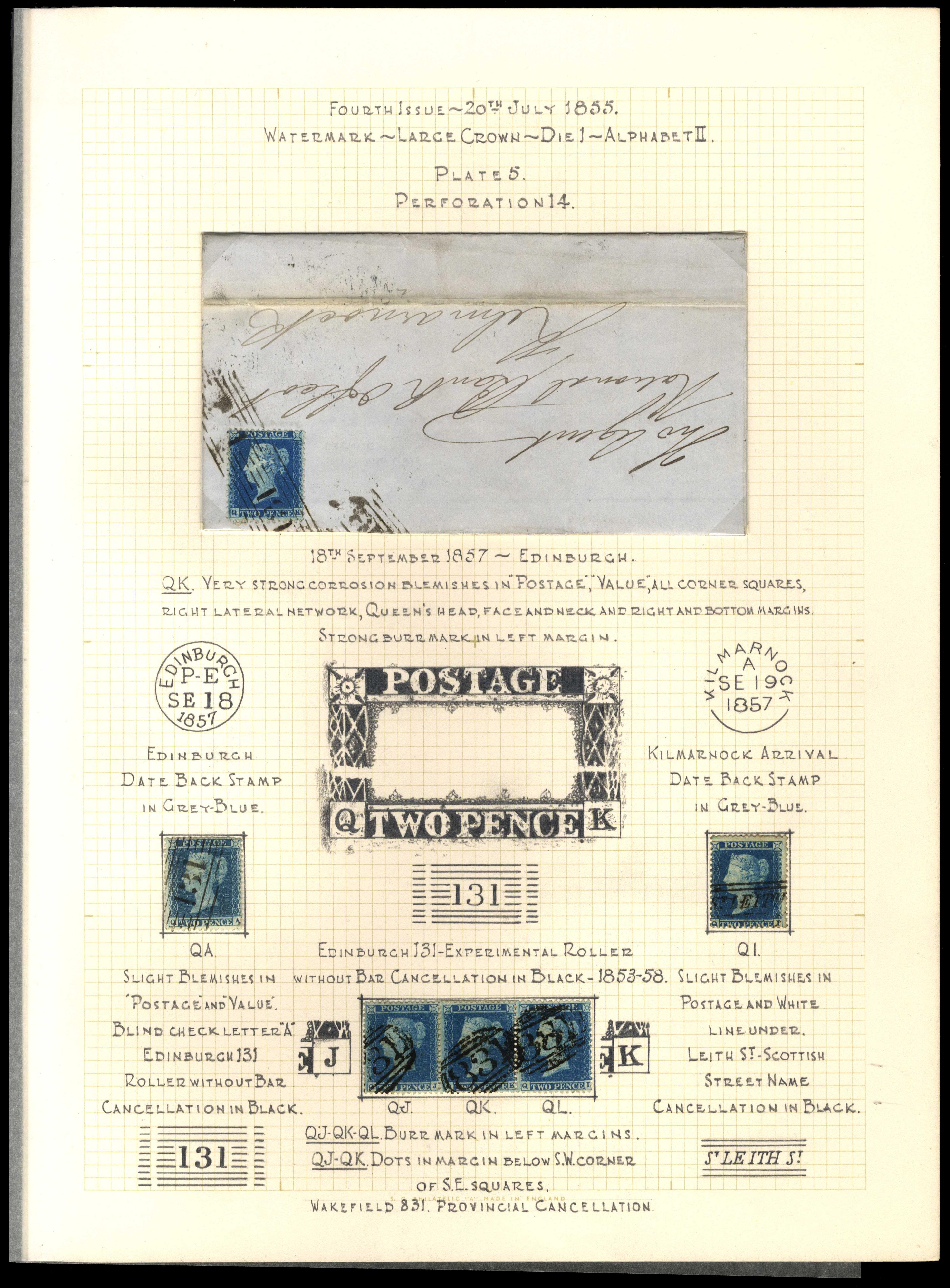 GB 1855 2d blue Plate 5 collection