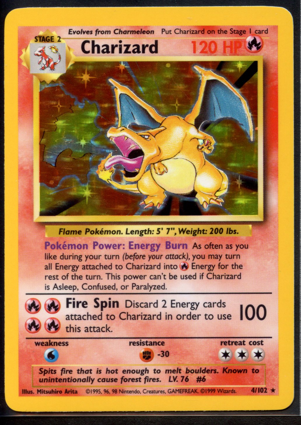 Charizard Holo #4/102 - Base Set (Ungraded) - Near Mint