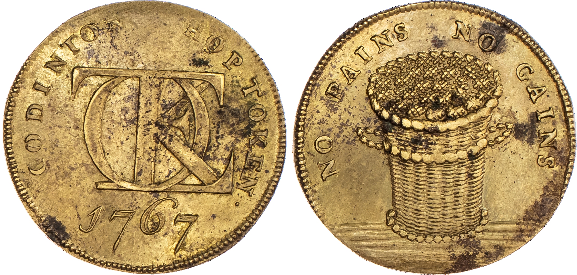 Godington, John Toke brass token 1767,...