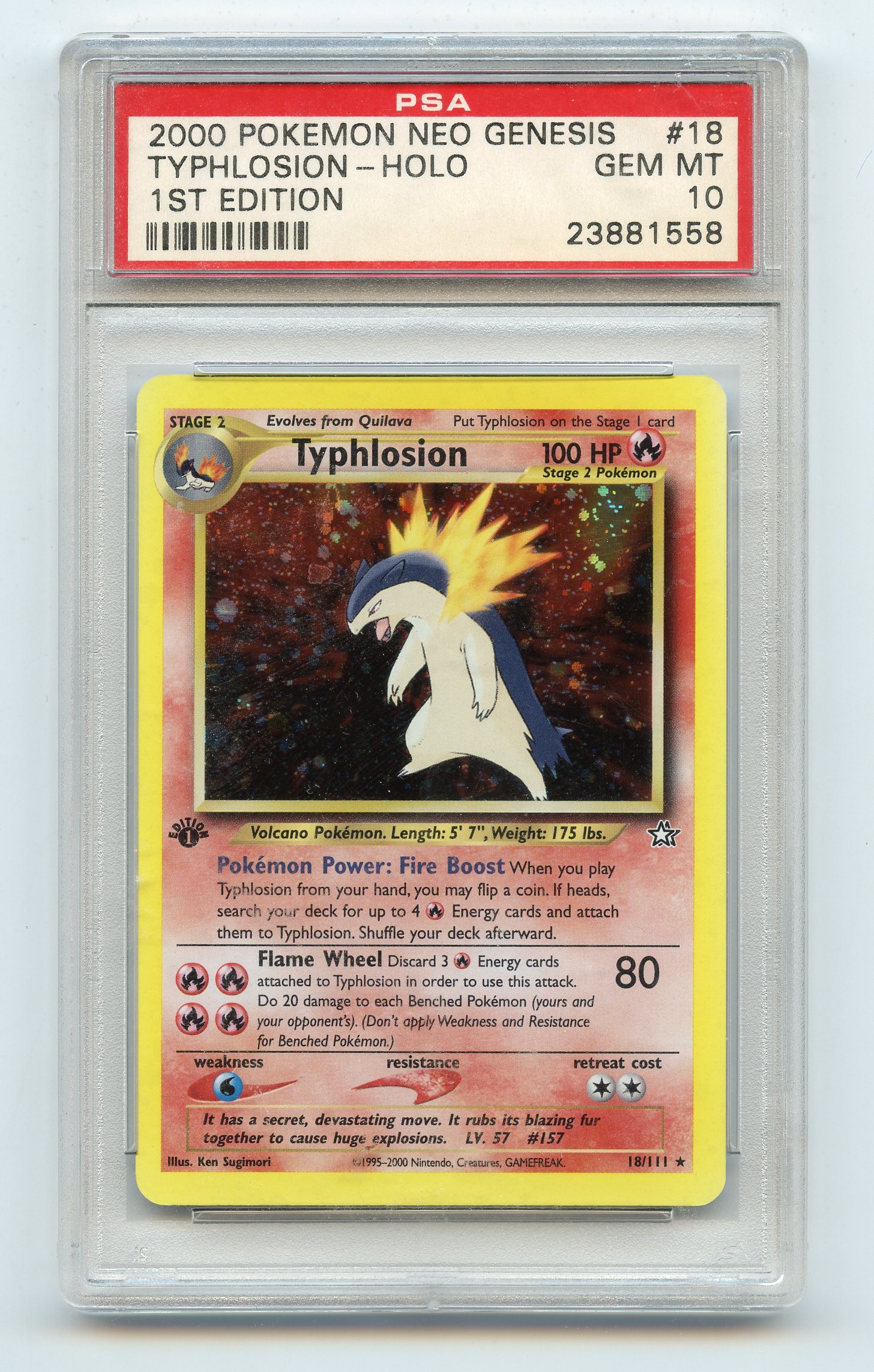 PSA 10 Typhlosion #18 1st Edition Holo - Neo Genesis