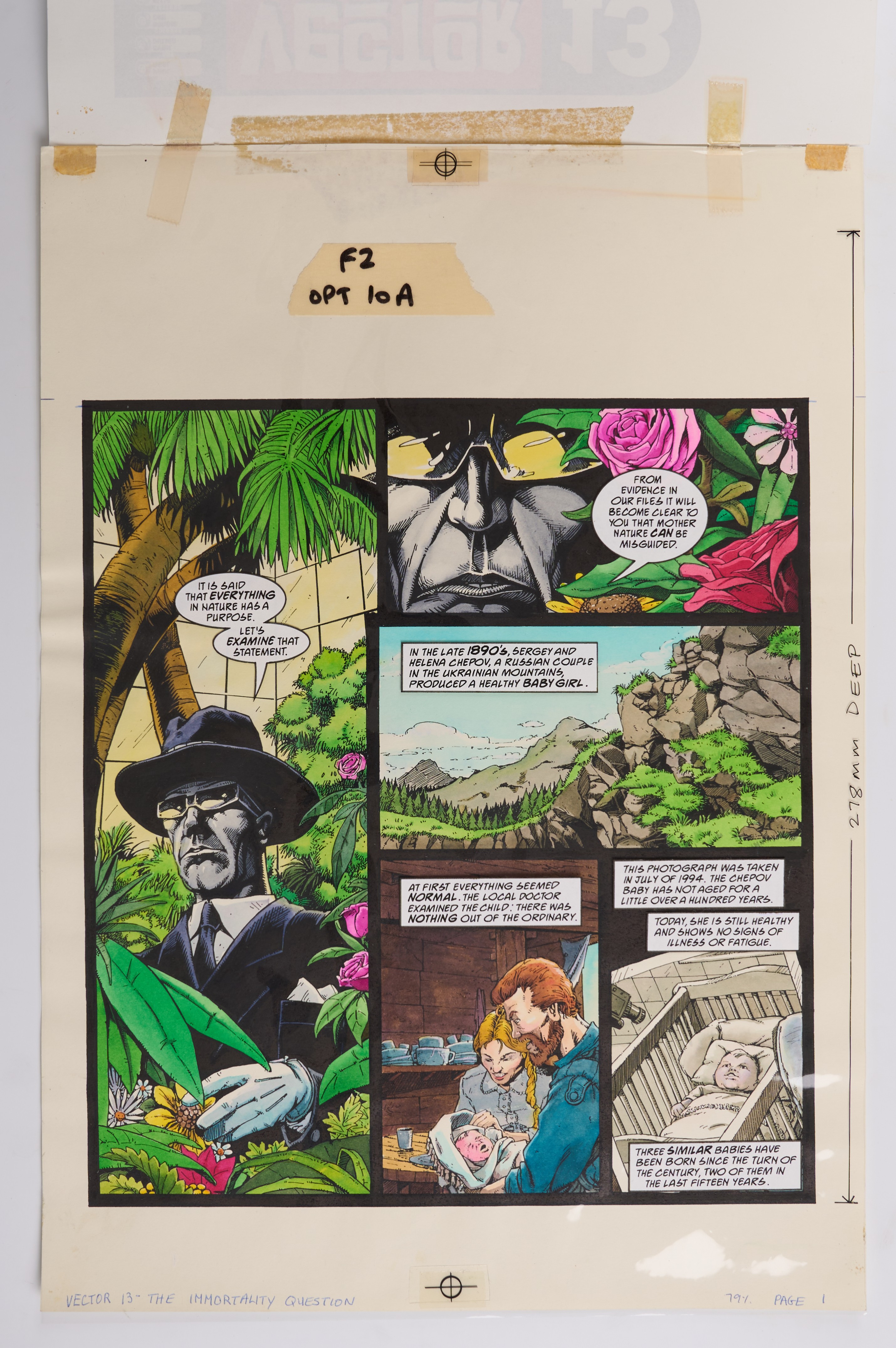 2000 AD Prog #1030 Case Seven: The Immortality Question Vector 13 Colour Pages (Fleetway, 1997) Total 5