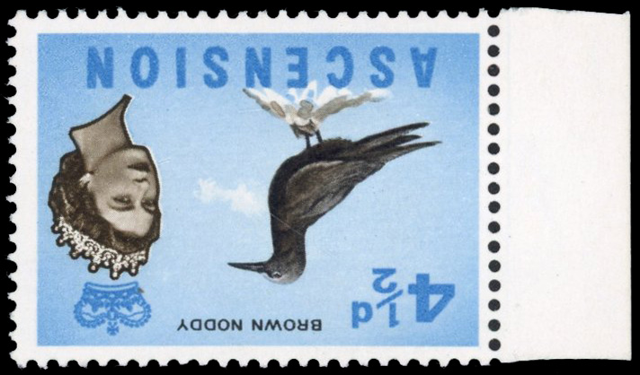 Ascension SG 74w 1963 4½d inverted watermark mint