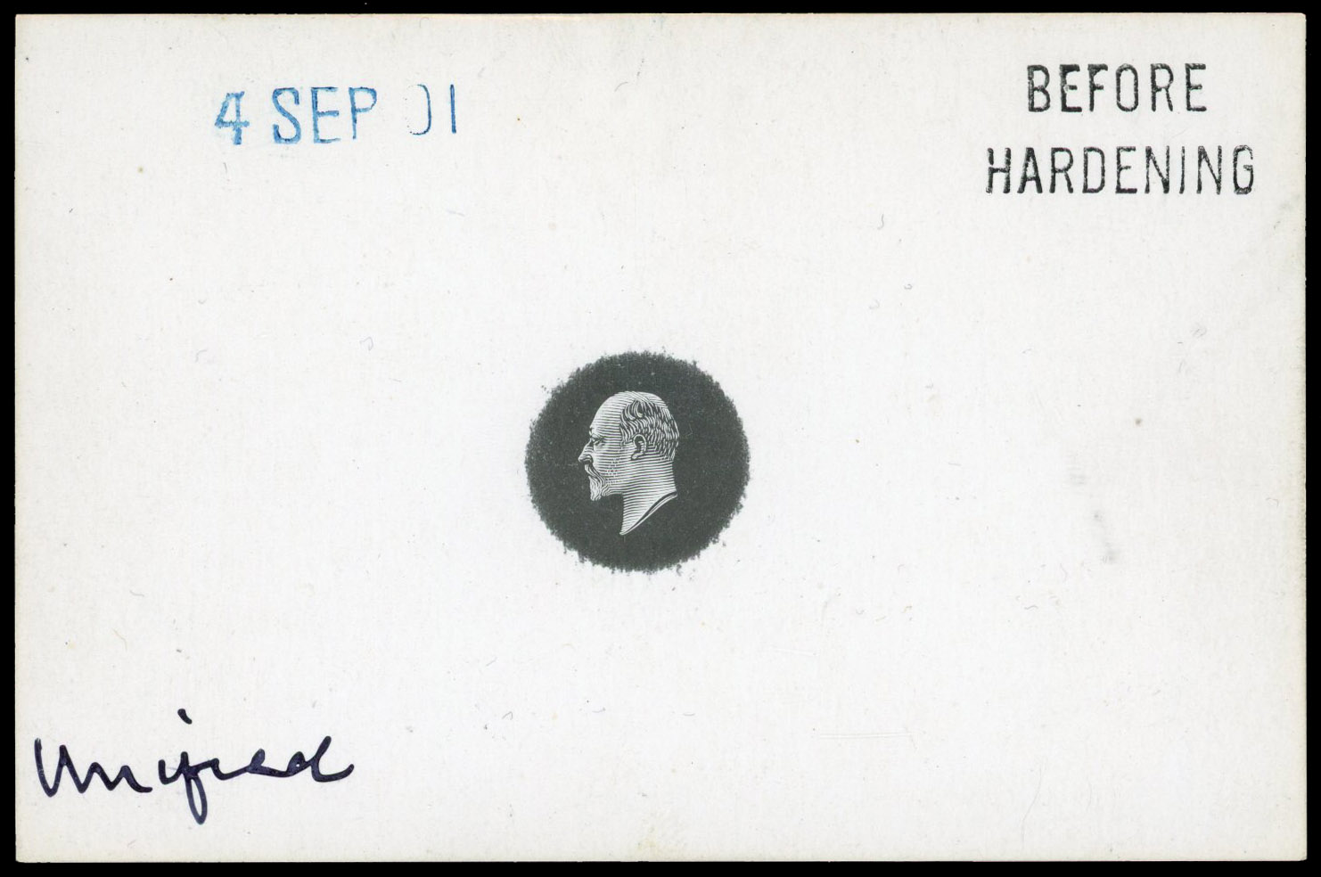 British Commonwealth 1901 die proof of Unified head