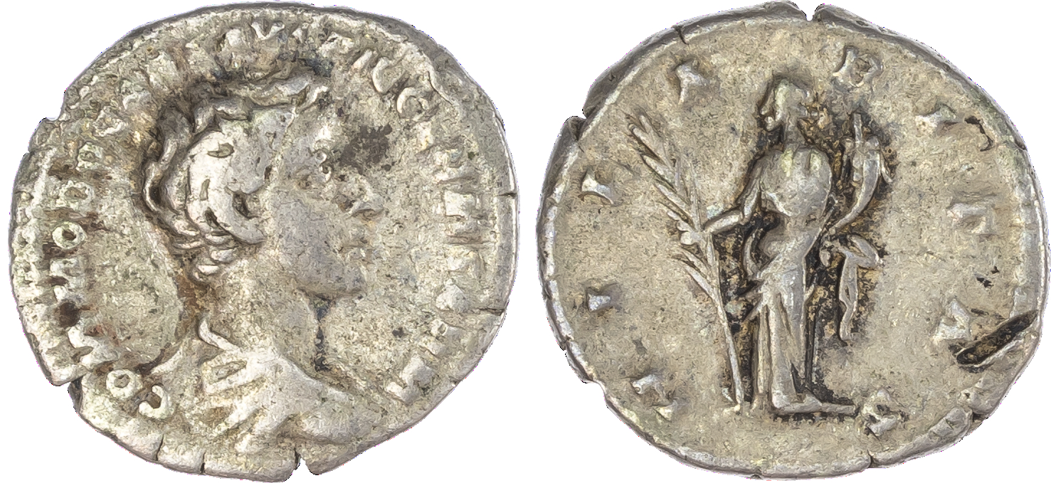 Commodus (AD 177-192) AR Denarius, struck as Caesar under Marcus Aurelius, Rome, AD 175-176, 3.30g. COMMODO CAES AVG FIL