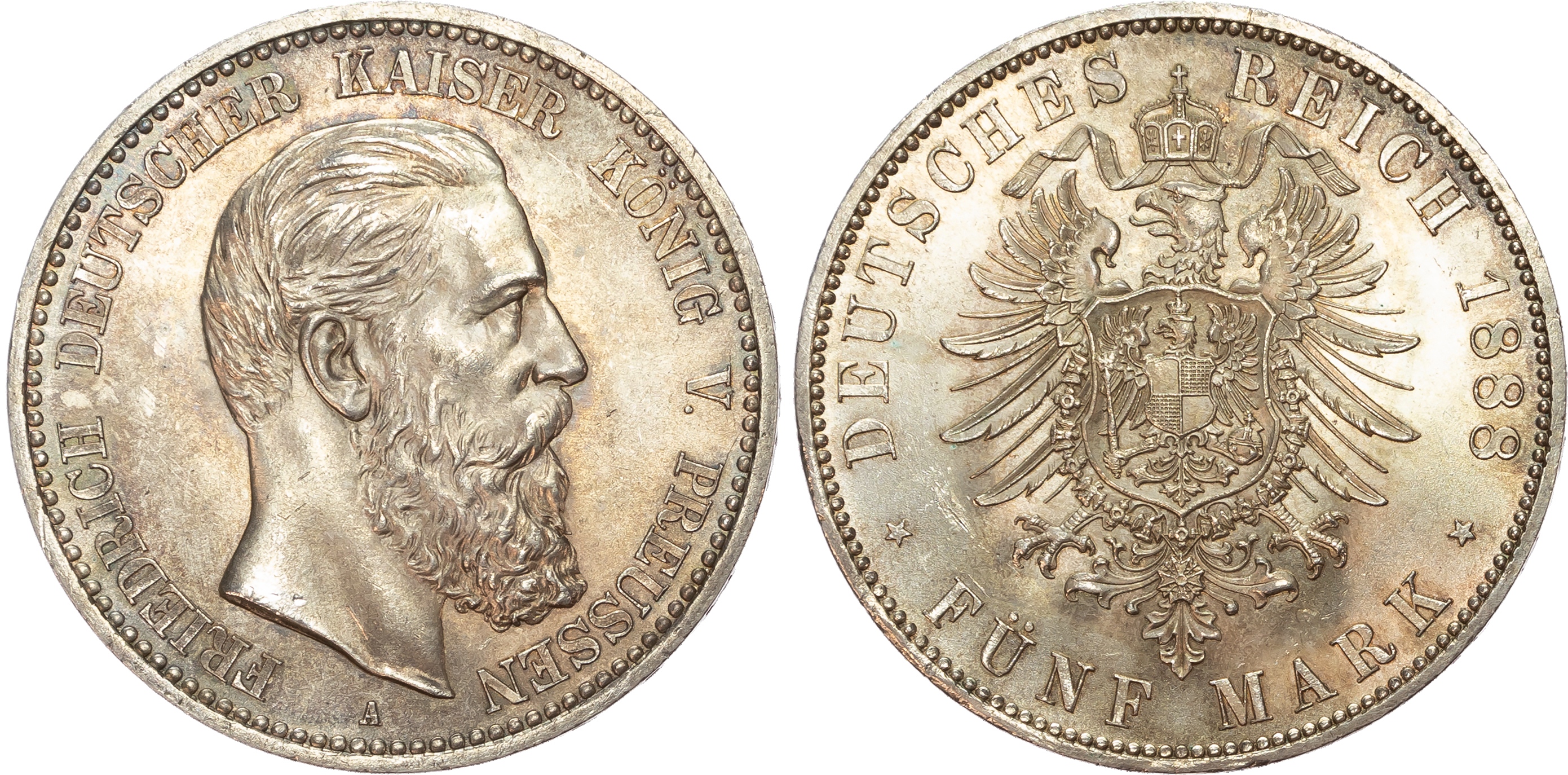 Germany, Prussia, Friedrich III (1888), silver 5 Marks