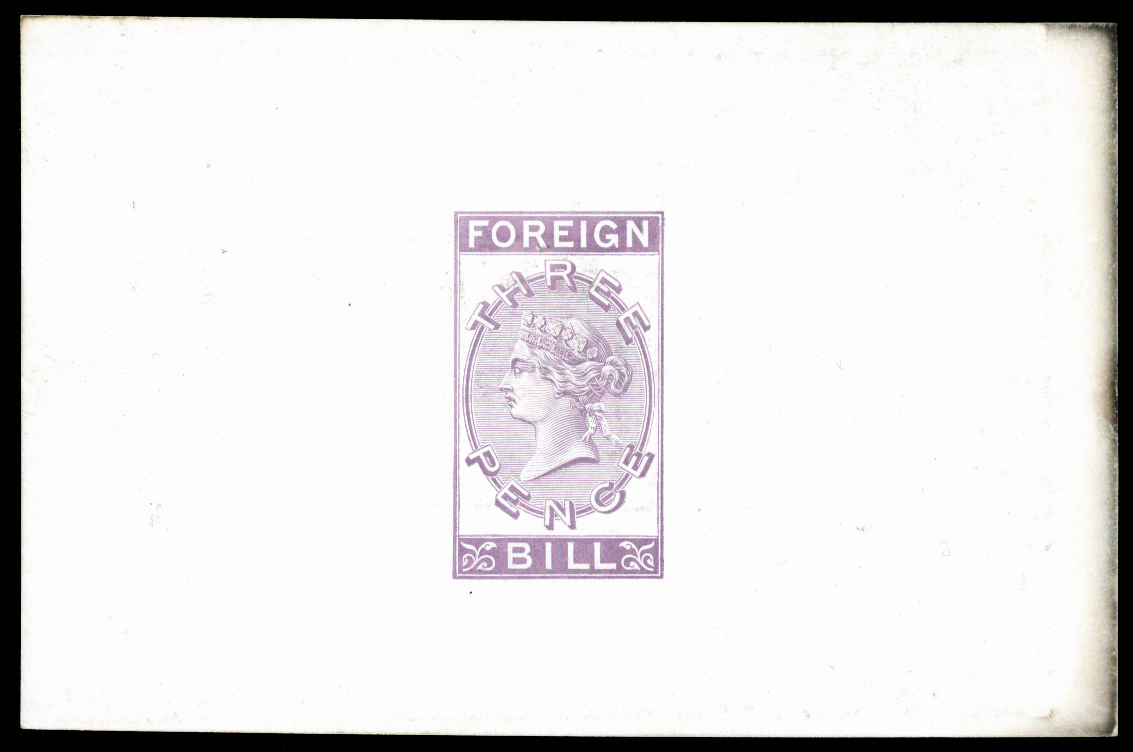 1870 3d Foreign Bill die proof in lilac .