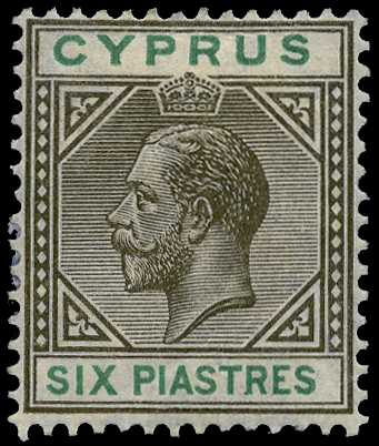 1912 6p sepia and green, R10/6 RP broken...