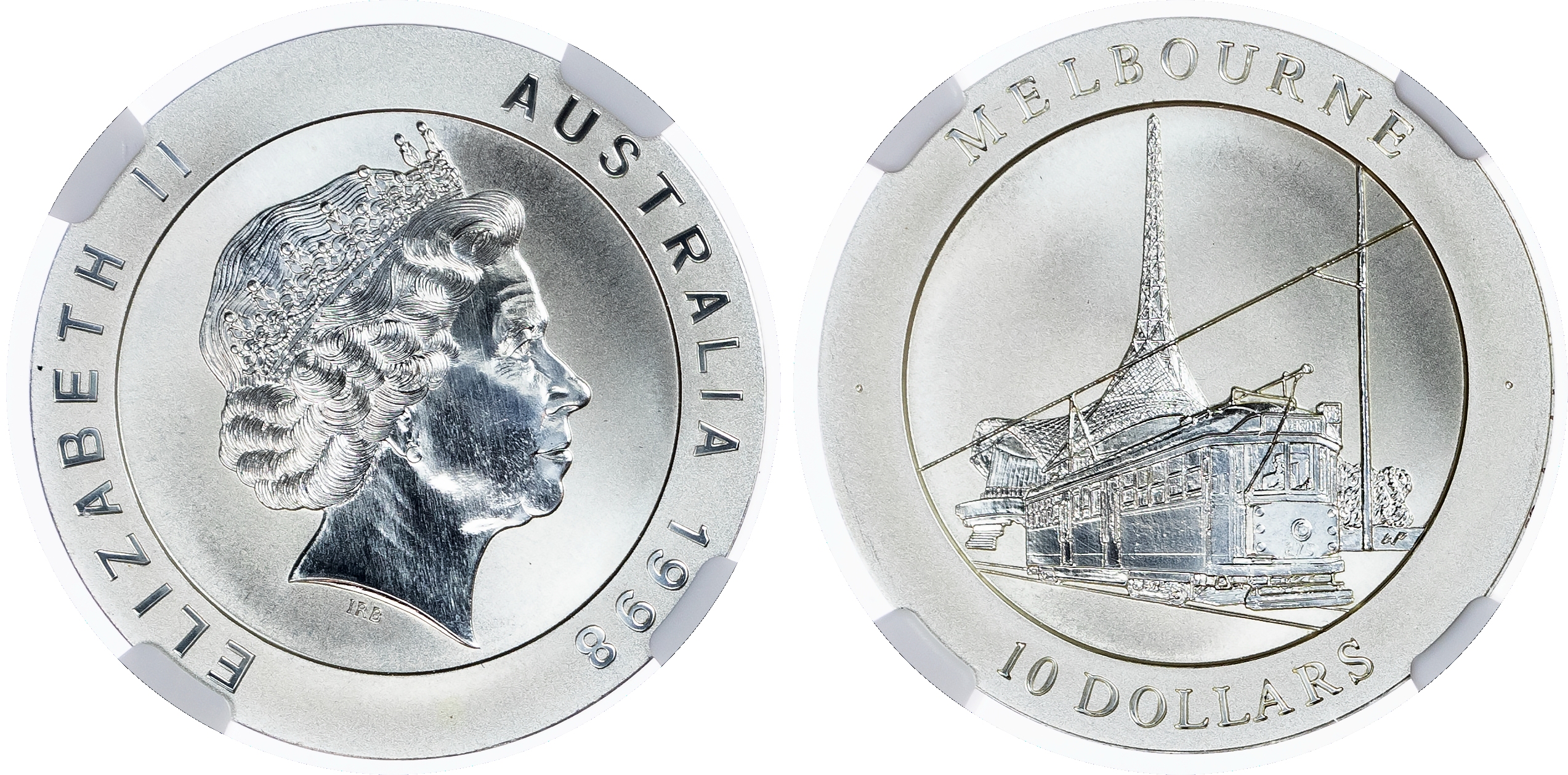 Australia, Melbourne. Melbourne Streetcar AR Proof 10 Dollars. 1998. 