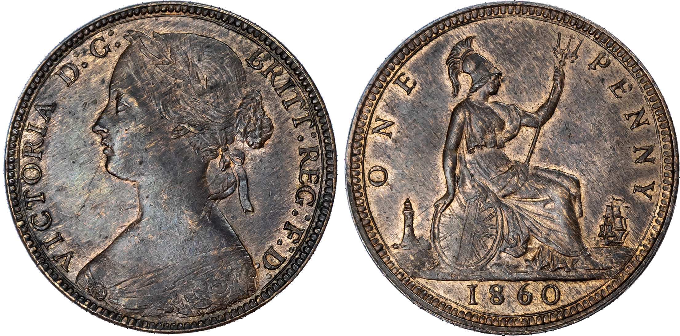 Victoria (1837-1901), Penny, 1860