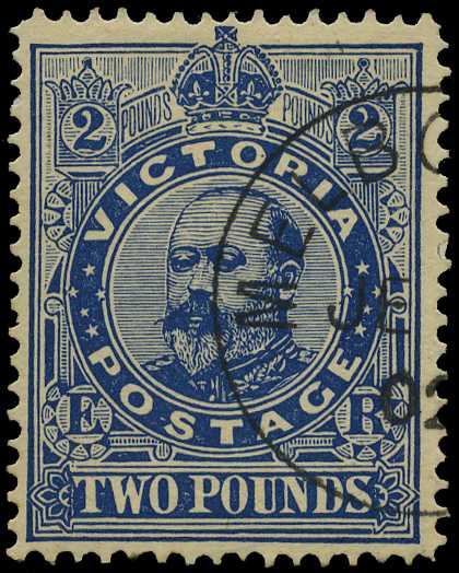 1905-13 £2 KEVII dull blue, perf 12.5,...
