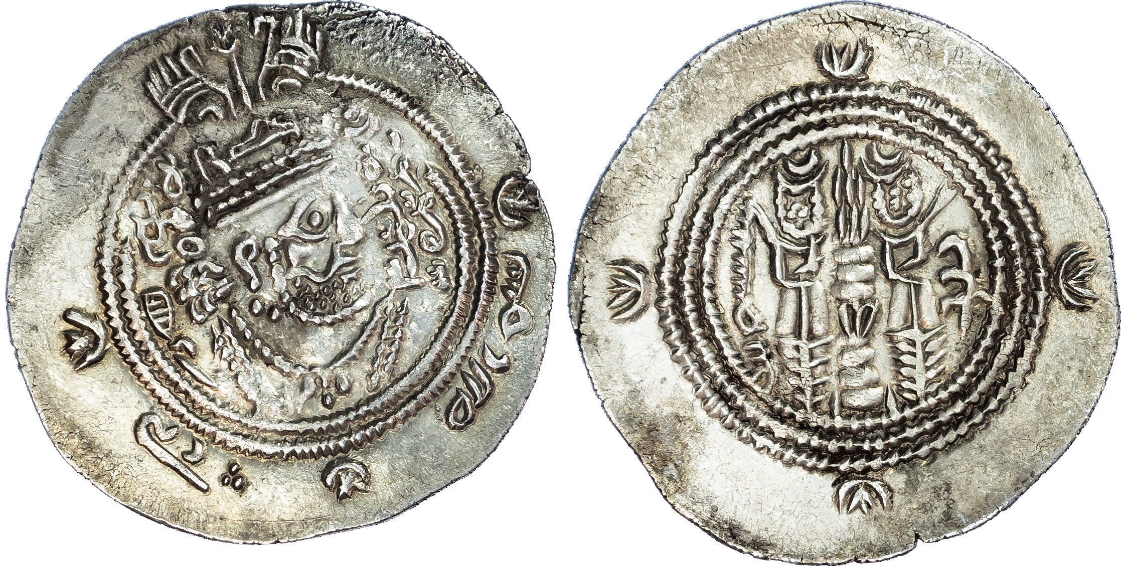 Arab‑Sasanian, Rebels, Abd al-Rahman b. Muhammad (Ibn al-Ash'ath) (AH 80-84 / 700-703 AD), silver Drachm