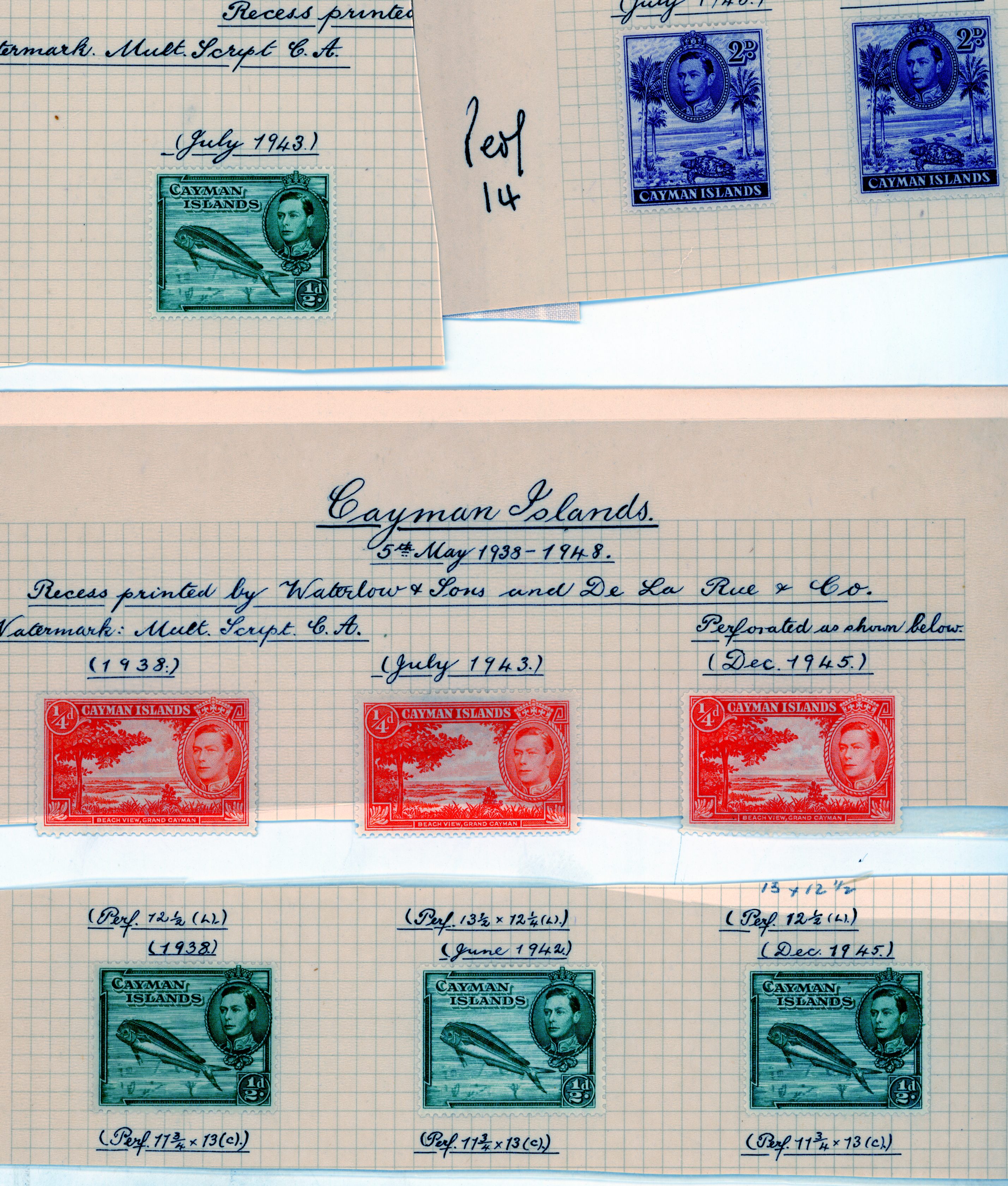 Cayman Islands SG 115-126a printings collection mint