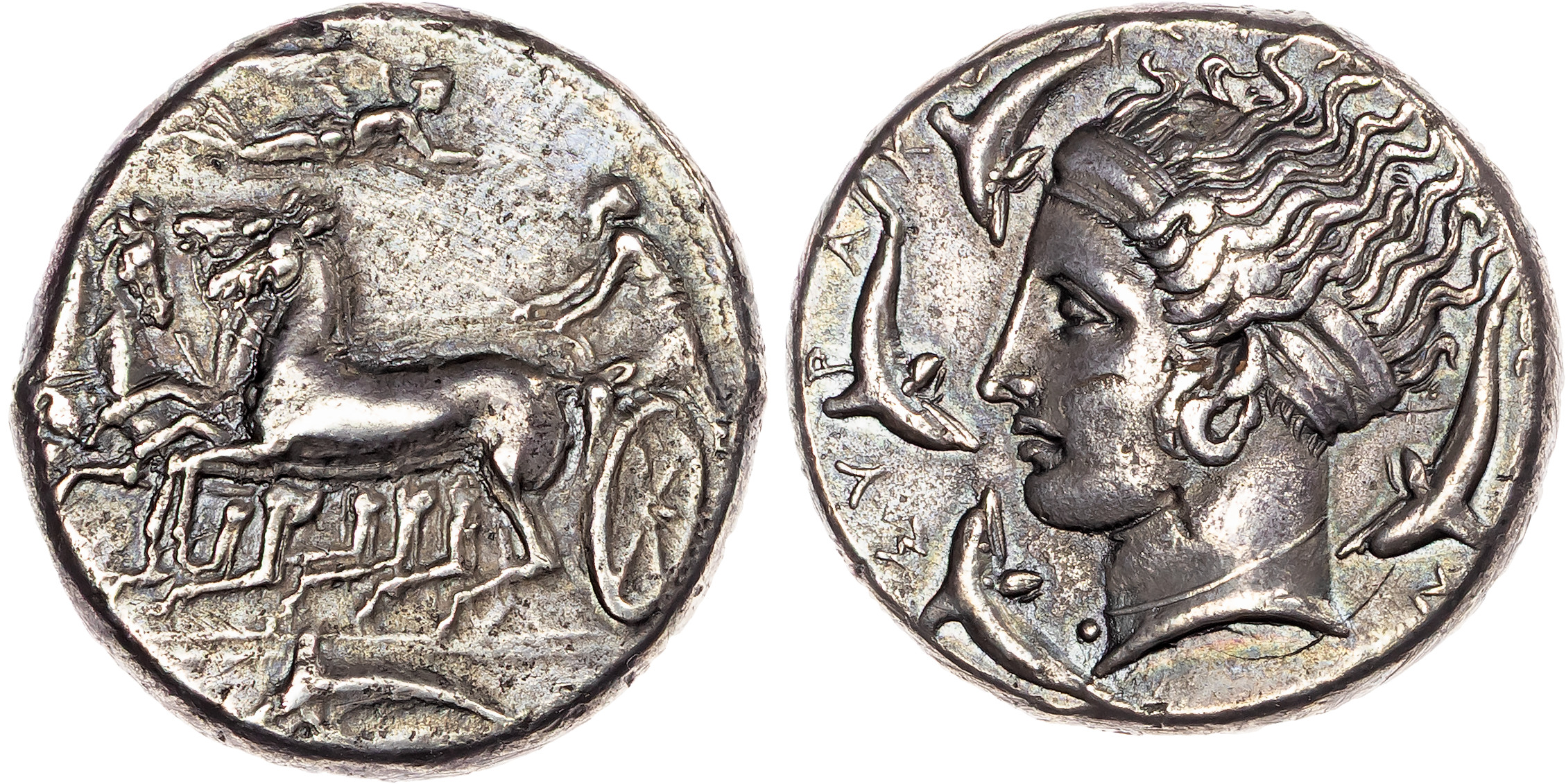 Sicily, Syracuse, Dionysios I (405-367 BC) AR Tetradrachm, unsigned dies in the style of Eukleidas, c. 405-400 BC, 16.18g.