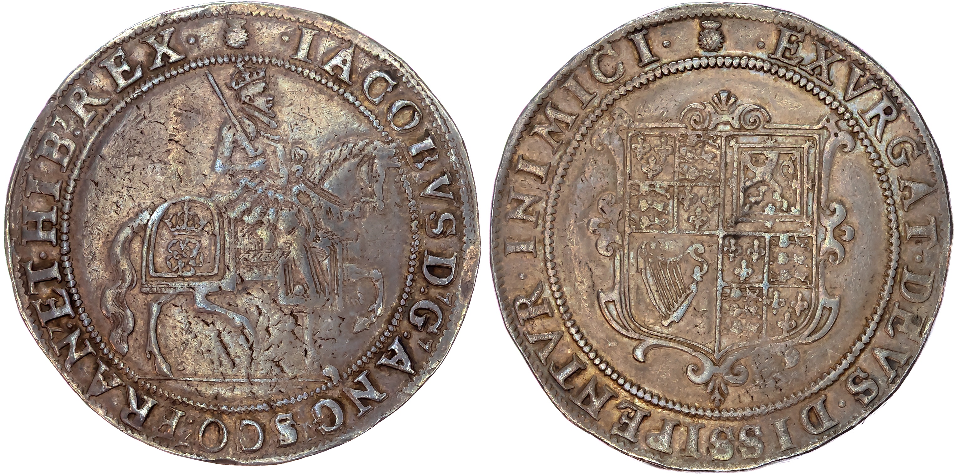 James I (1603-1625), First Coinage (1603-1604), AR Crown, mm. thistle.
