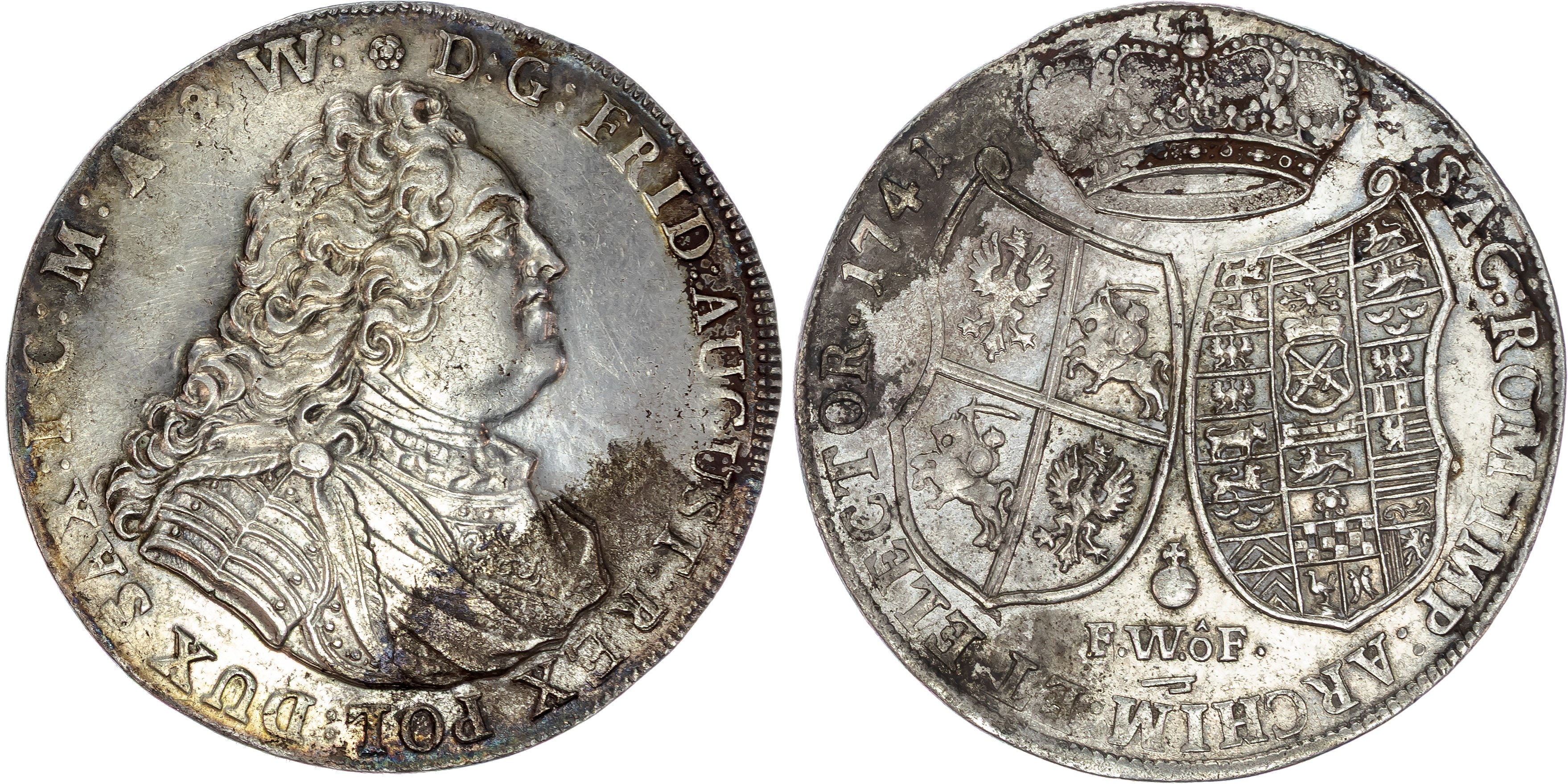 Germany, Saxony, Friedrich August II (1733-1763), silver Taler, 1741 F. Wof., Dresden, 28.92g (Dav. 2665; Kahn…